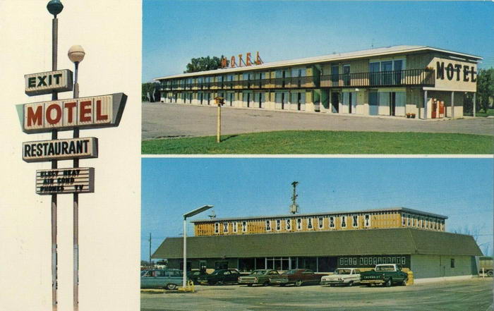 Exit Motel Restaurant Mid Century Sign Birch Run (newer photo)